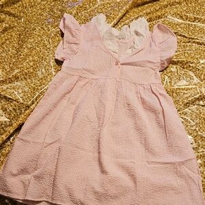 Pink Lace-Trimmed Kids Dress